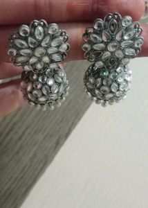 Silver Jhumka Earrings