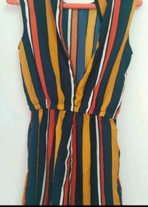 Striped Sleeveless Jumpsuit