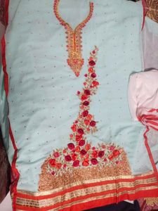 Designer Light Blue Salwar Suit material