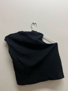 Asymmetrical Black Tank Top