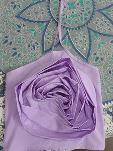 A Cute Cozy Flower Viral Top In Lavender Color