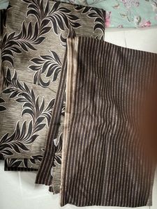 Brown Curtain Set For Two Windows