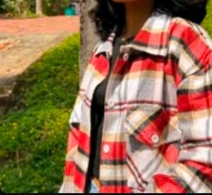 Red &amp; White Plaid Flannel Shirt