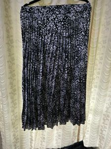 Silk Black And White Long Skirt UK 12