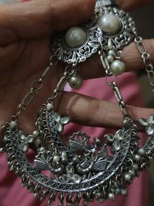 White Long Bohot Earrings With Pearl
