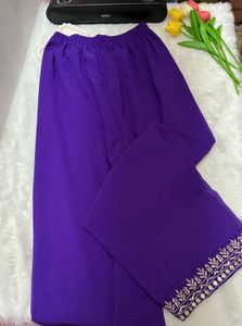 Purple Sequins Embroidered Kurta Set