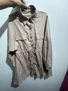 Beige Shirt Dress