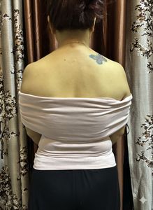 H&amp;M Gathered Off The Shoulder Top