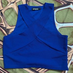 Blue crop top