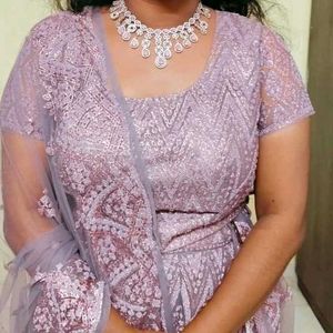 Sugar Sand Stone Work Net Lehenga Choli