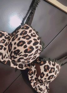 Brown Printed Padded Bra For 34 Bust