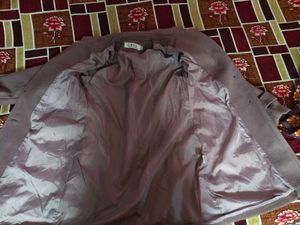 Elegant Mauve Double-Breasted Coat