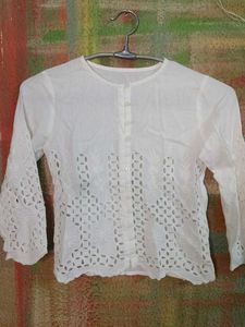 White Embroidered Top