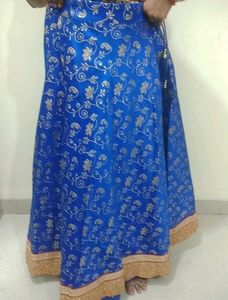 Blue Floral Ethnic Skirt