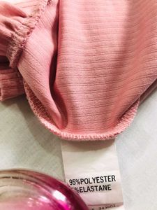 GIRLS RIBBED BABY PINK OVERCOAT