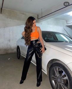 Orange cut-out top