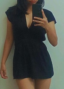 Elegant Black Dress with Belt