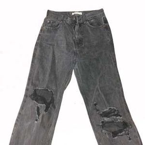 Charcoal Mom Ripped Jeans