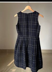 Chic Plaid Sleeveless Tweed Dress