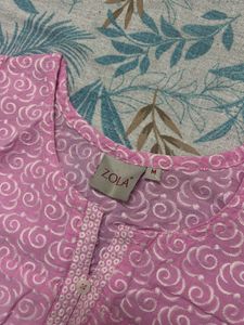 Pink Embroidered Kurta Set