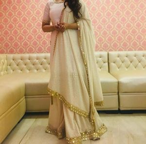 White &amp; Gold Embroidered Salwar Suit