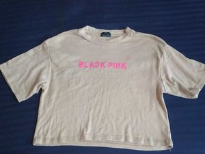 Black Pink Crop Top
