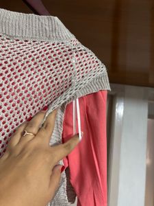 🆕 Ash Knit Sleeveless sweater Top Set