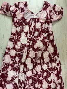 Burgundy Floral Lace Dress