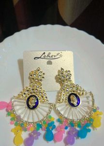 Statement Earrings with Colorful Beads