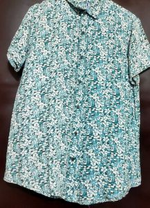 Sea Green Floral Shirt For Boy & Men 40 Chest
