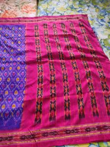 Violet And Pink Ikkat Silk Saree