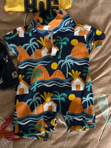 Blue Beach And Nature Romper