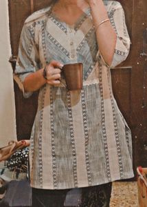 Boho Patterned Tunic Top