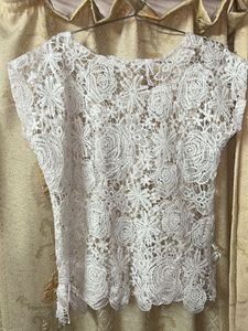 White Lace Floral Top