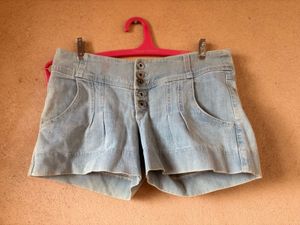 Denim Shots With Attractive Waist Buttons
