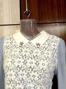 Korean Embellished Collar Layered Top✨🌷