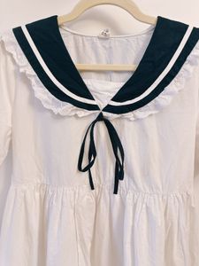 BABYDOLL Sailor Style White Dress