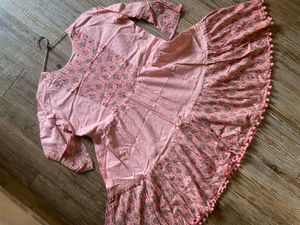 Pink Pom Poms Short Kurti One Piece
