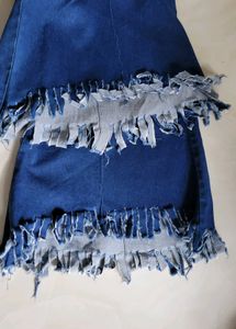 Frayed Hem Flare Jeans