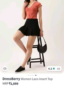 Women Lace Insert Top
