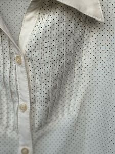 90s Inspired White Polka Dot Top