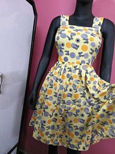 Yellow Circle Print Sundress