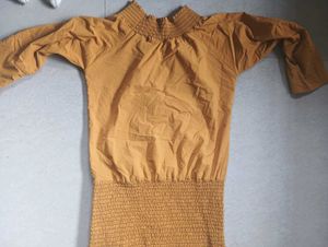Mustard Yellow Smocked Blouse