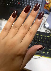 Burgundy Press-On Nails