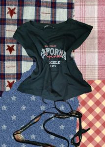 Trendy Cropped Laced Tie Up Top