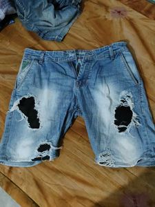 Distressed Denim Shorts