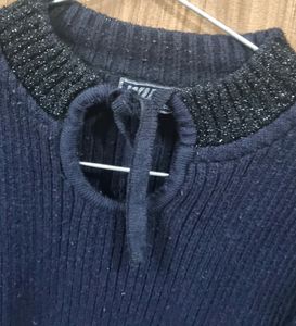 Girlish  Sweater With Attractive  Neck Design