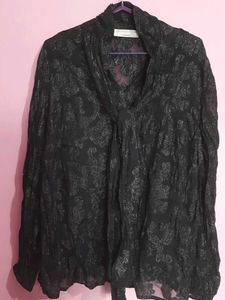 Vintage Sparkly Black Top