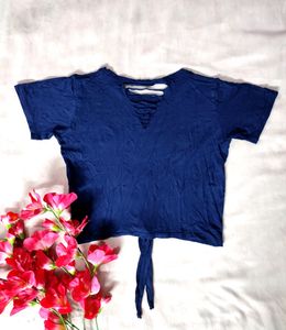 Y2k Blue Crop Top