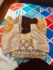 Elegant saree with bouquet style blouse